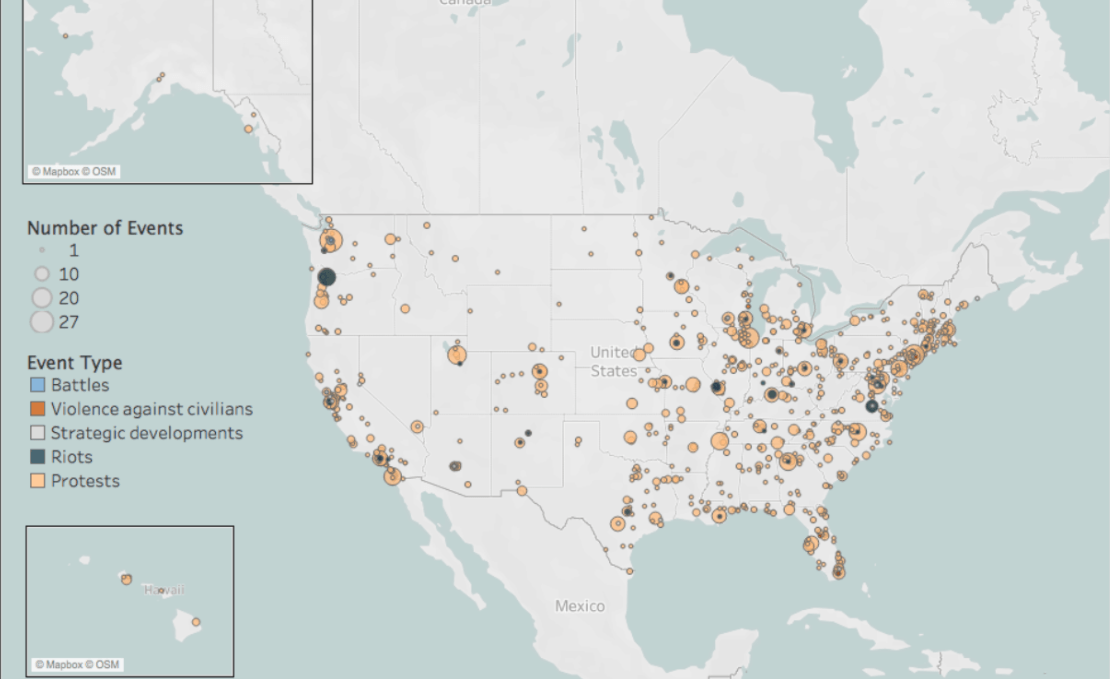 Passa a Visualizing all protests and political unrest in the U.S.