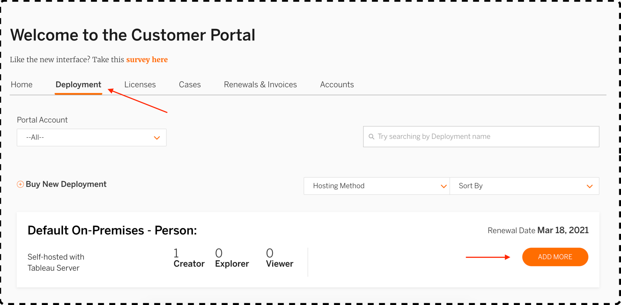 customer portal buy more