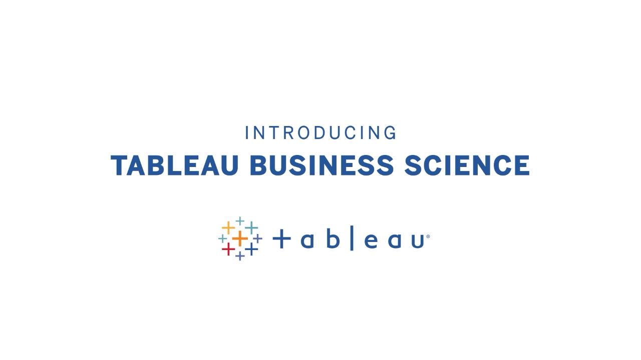 Navigate to Tableau Business Science