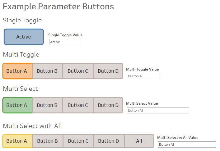 Example Parameter Buttons