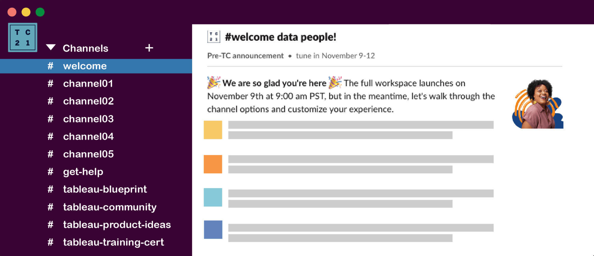 Tableau Conference Slack workspace