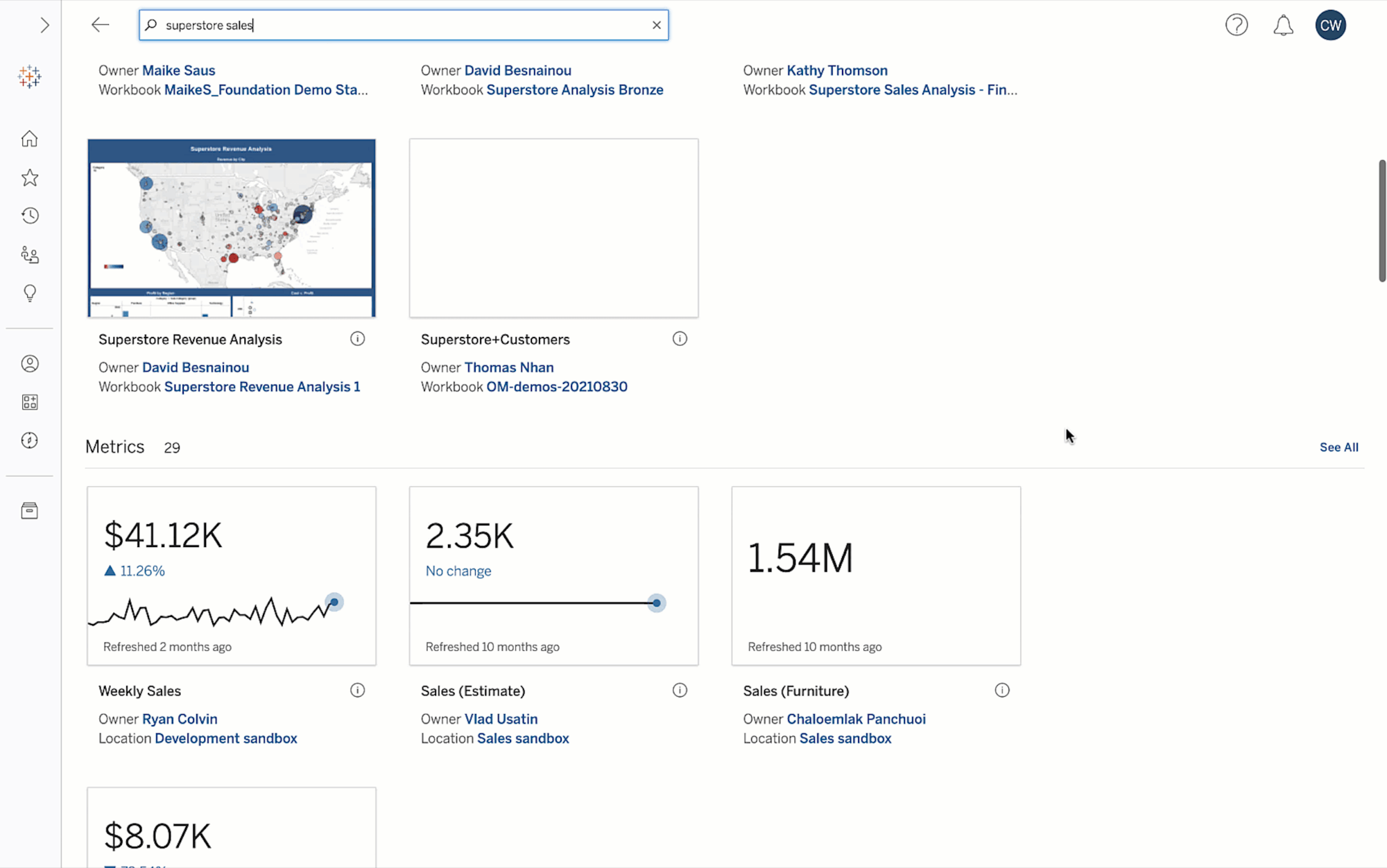 Reimagined Tableau Search Results