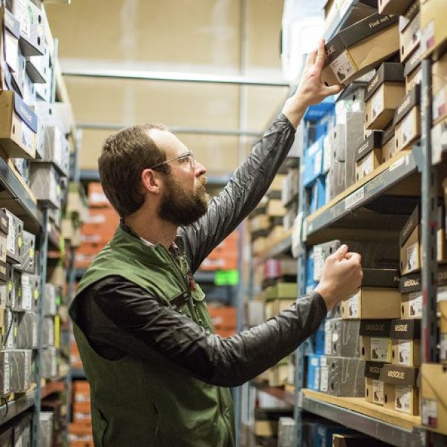 Person stocking shelves