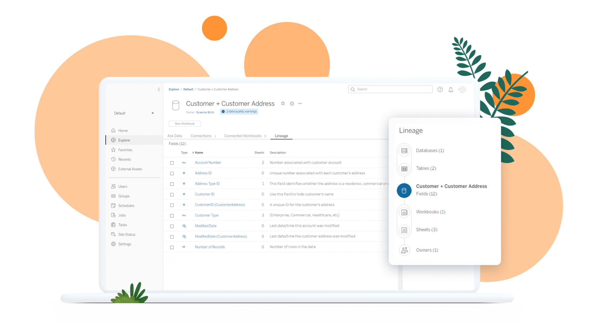 Tableau Data Management Dashboard Screenshot