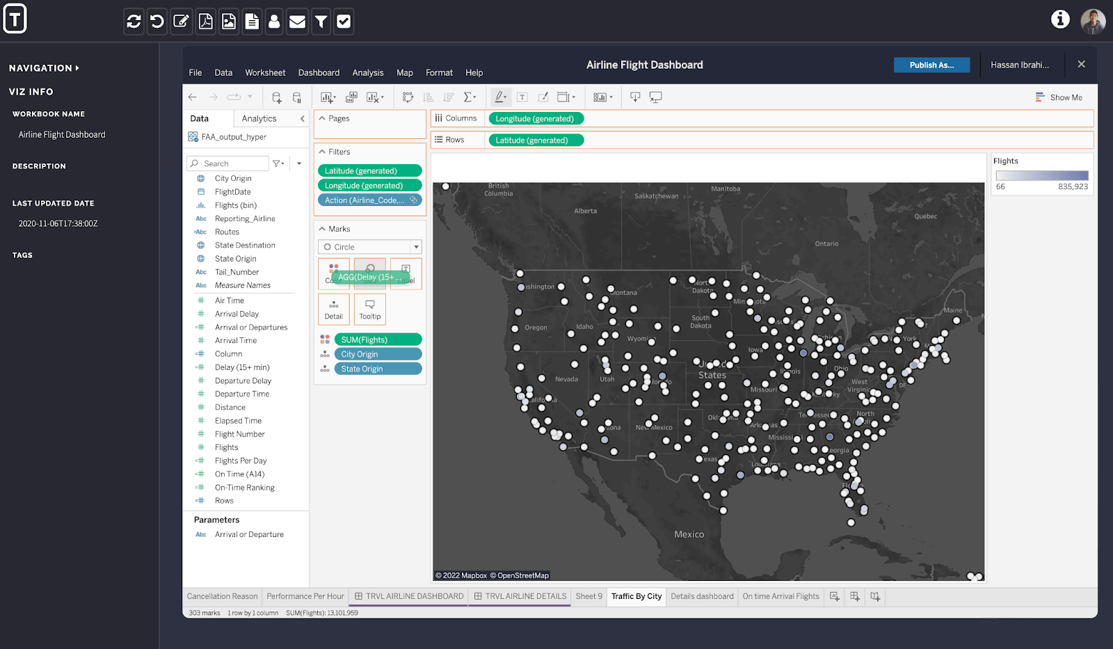 Image of Tableau dashboard map embedded in a customer's application