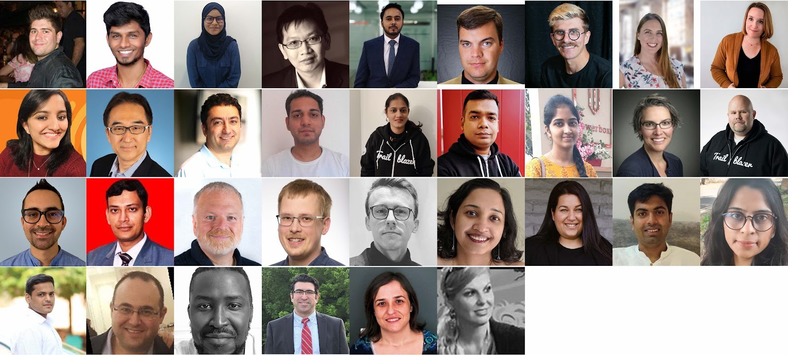 A grid of 33 headshots of the 2022 Tableau CRM Ambassadors 