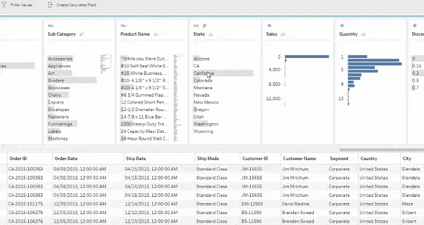 GIF showing how data cleaning can be performed in Tableau Prep for better data management