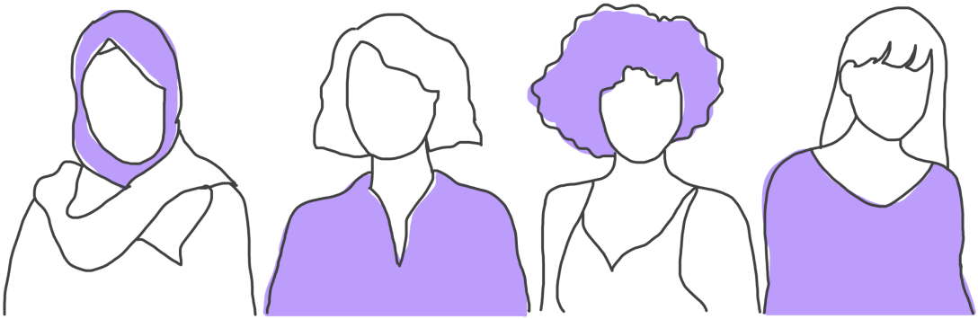 Silhouettes of four women 