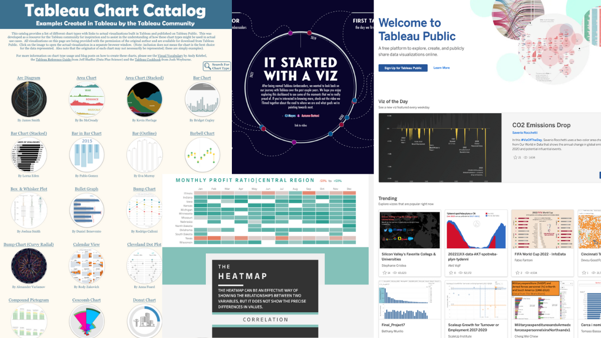 Tableau Public visualizations collage