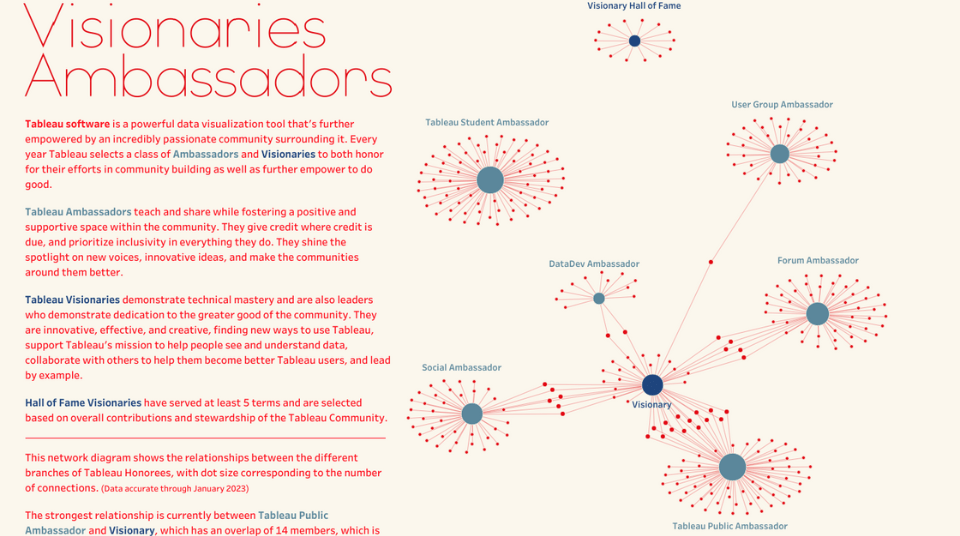 Opens Tableau Public in a new window to the Ambassadors and Visionaries chart.