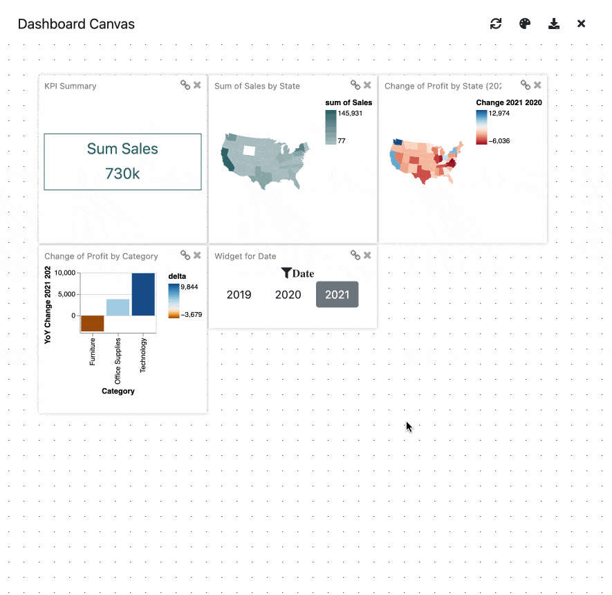 GIF of user adjusting the dashboard layout using Medley.