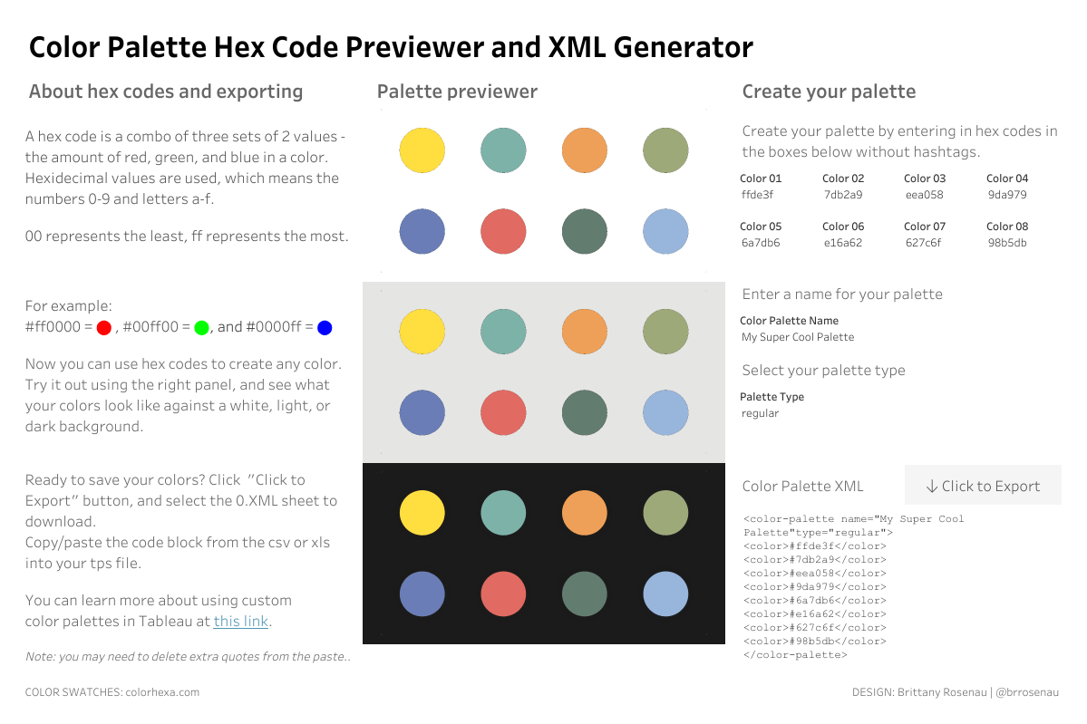 Hex Code Previewer + XML Generator