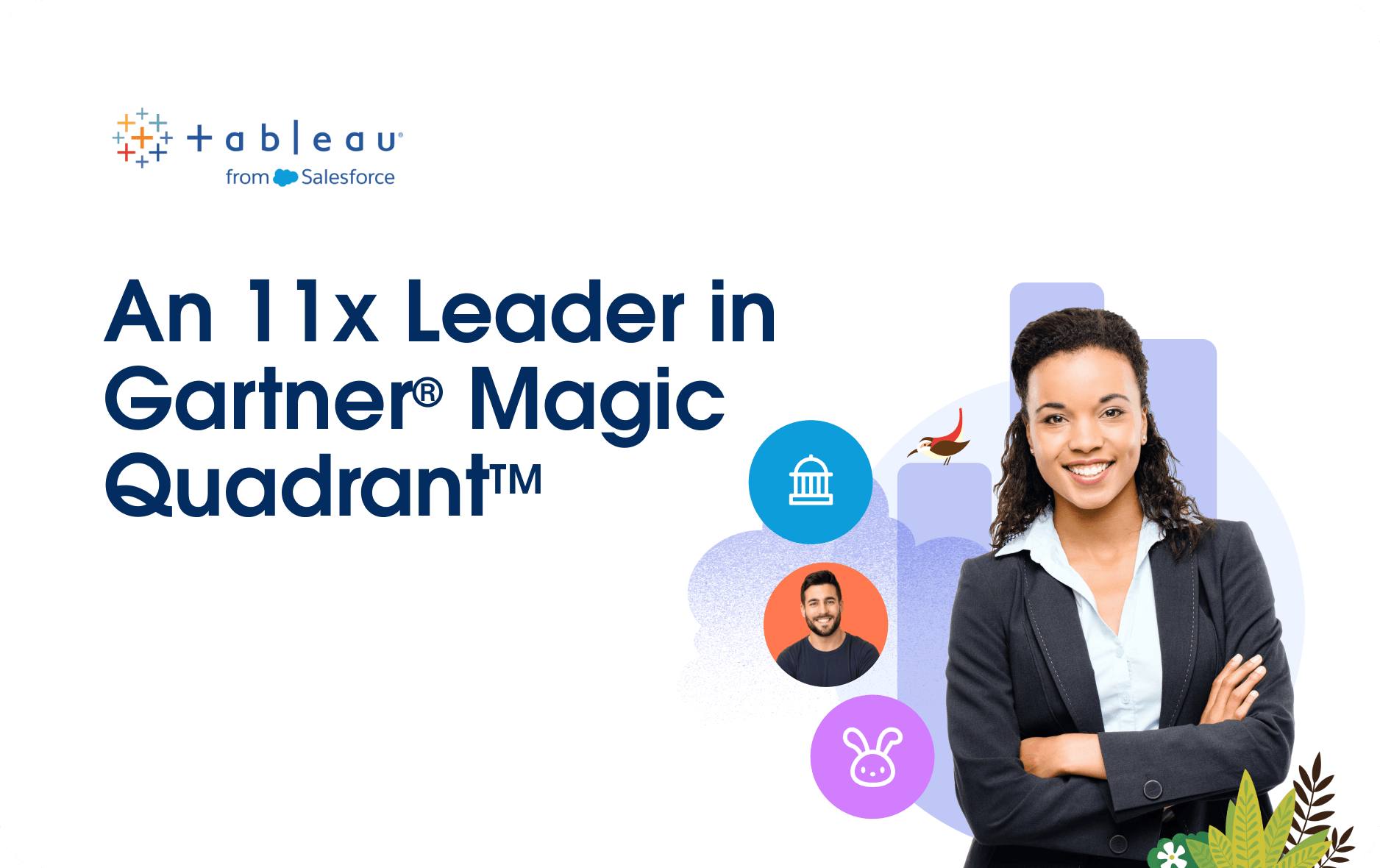 Afbeelding van het 2022 Gartner Magic Quadrant for Analytics and Business Intelligence Platforms waarop Salesforce (Tableau) te zien is in het marktleidersquadrant