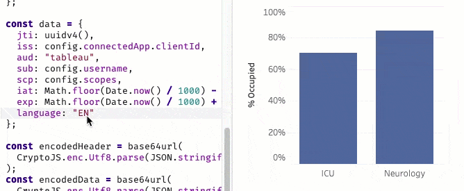 Tableau user utilizes user attribute functions to change language 