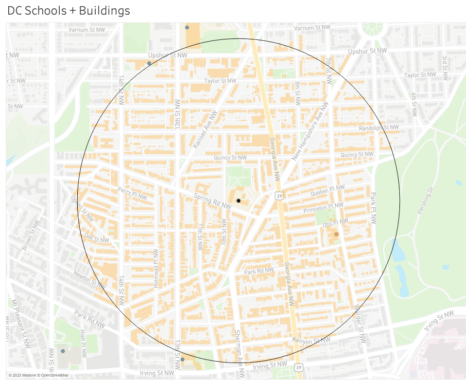 Map of D.C. schools and buildings