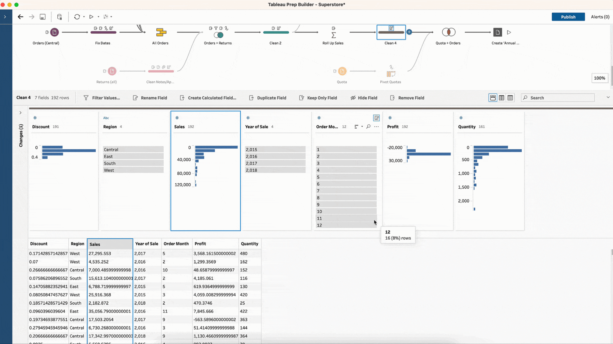 Tableau Moving Calc View More