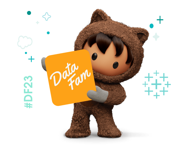 Astro with Data Fam sign and Tableau sparkle #DF23