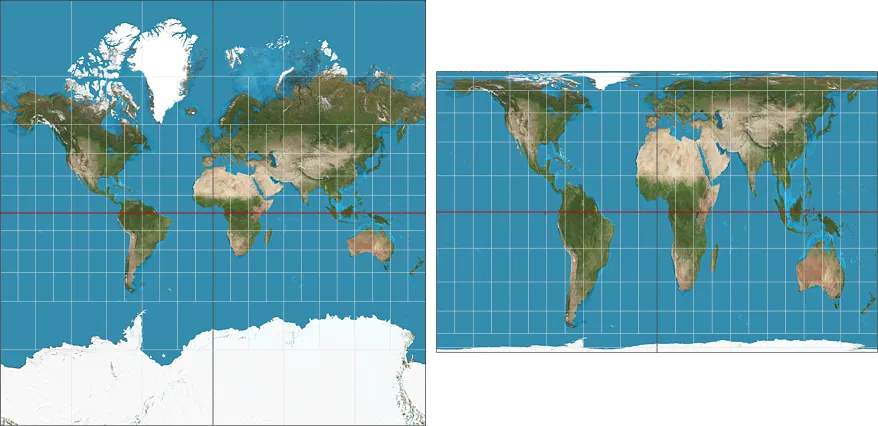 Mercator Peters Projection Difference Mercator Peters Projection Difference
