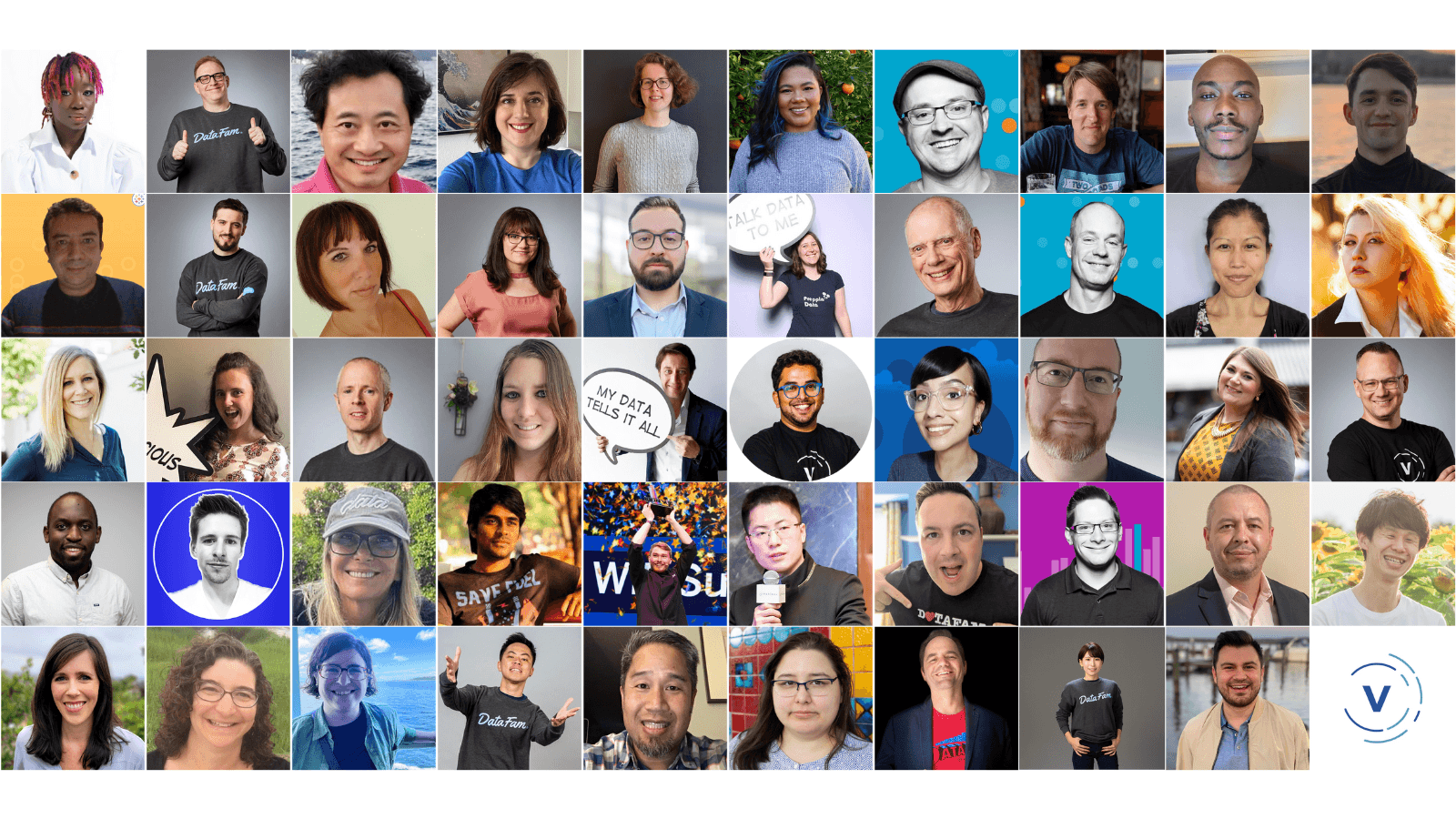 Tiled headshots of the 49 Tableau Visionaries of 2024