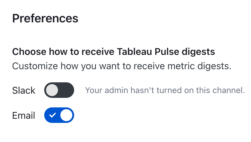 Toggle button to determine how you receive Pulse digest 