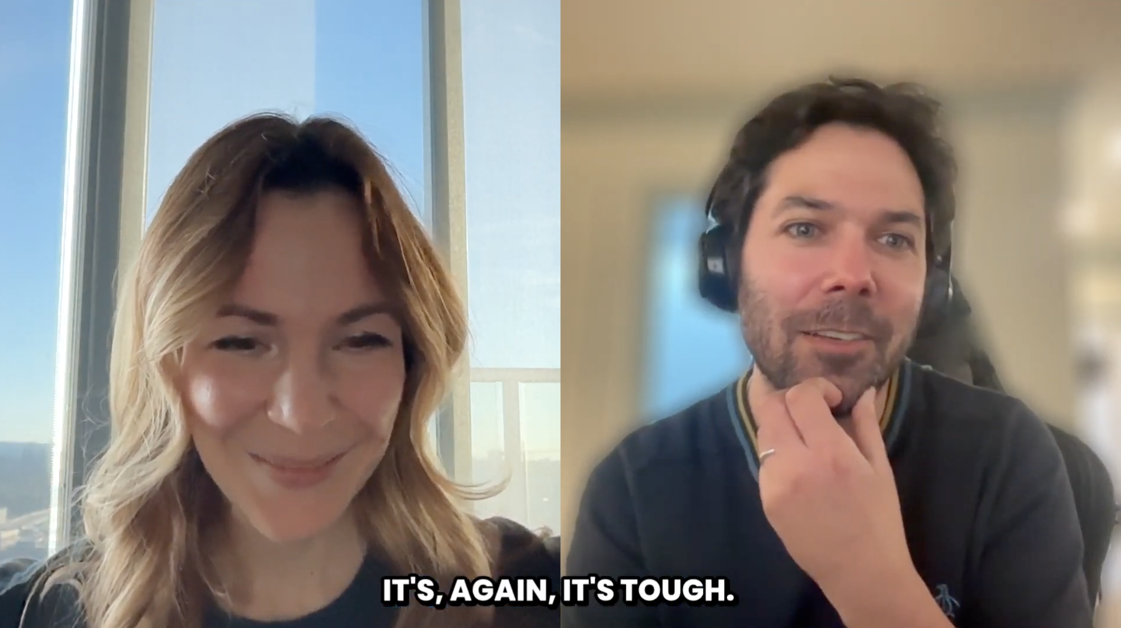 2 people in video conference