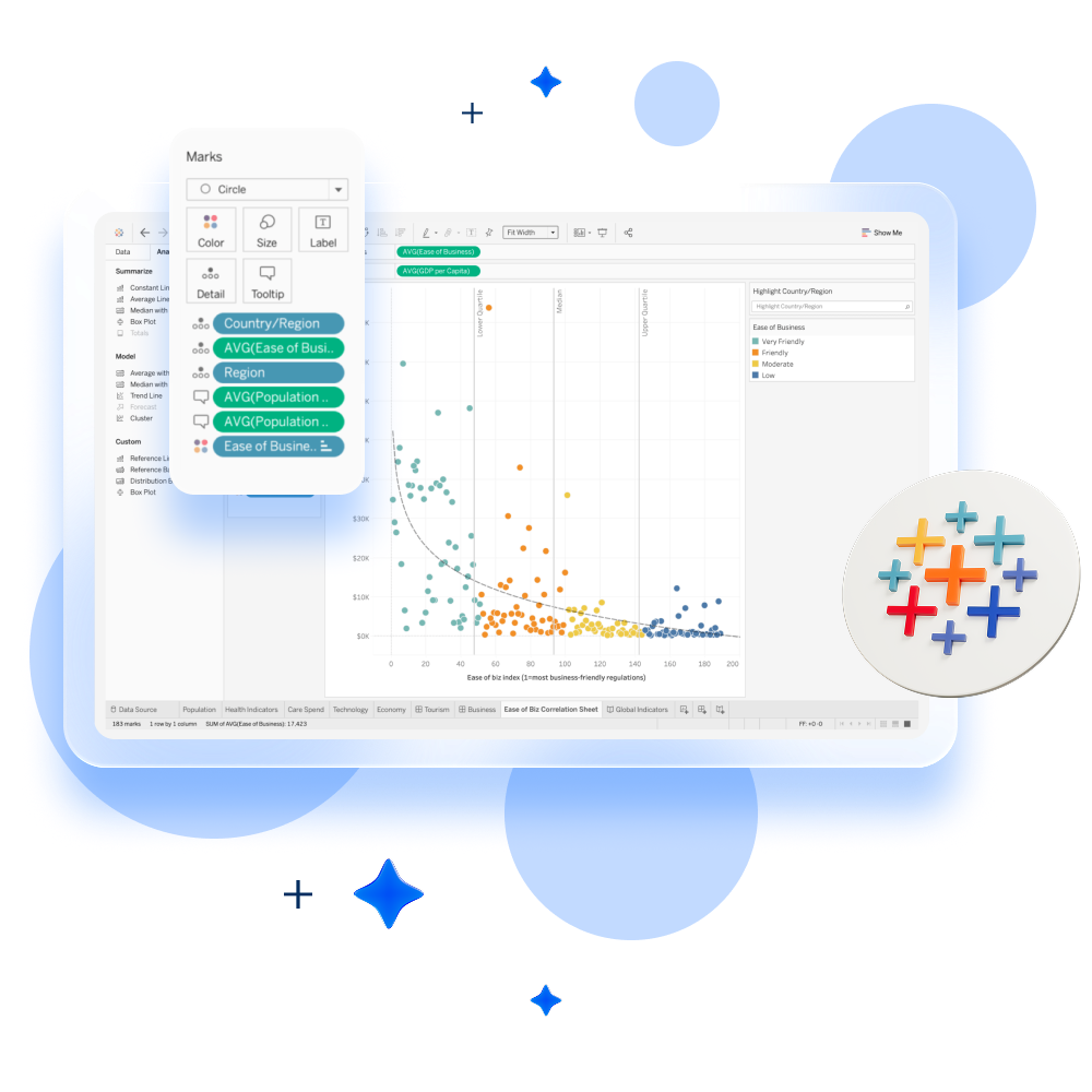 Tableau product screenshots