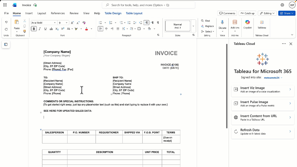 Tableau App in Microsoft Teams