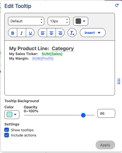 Tableau Next: Custom Tooltips