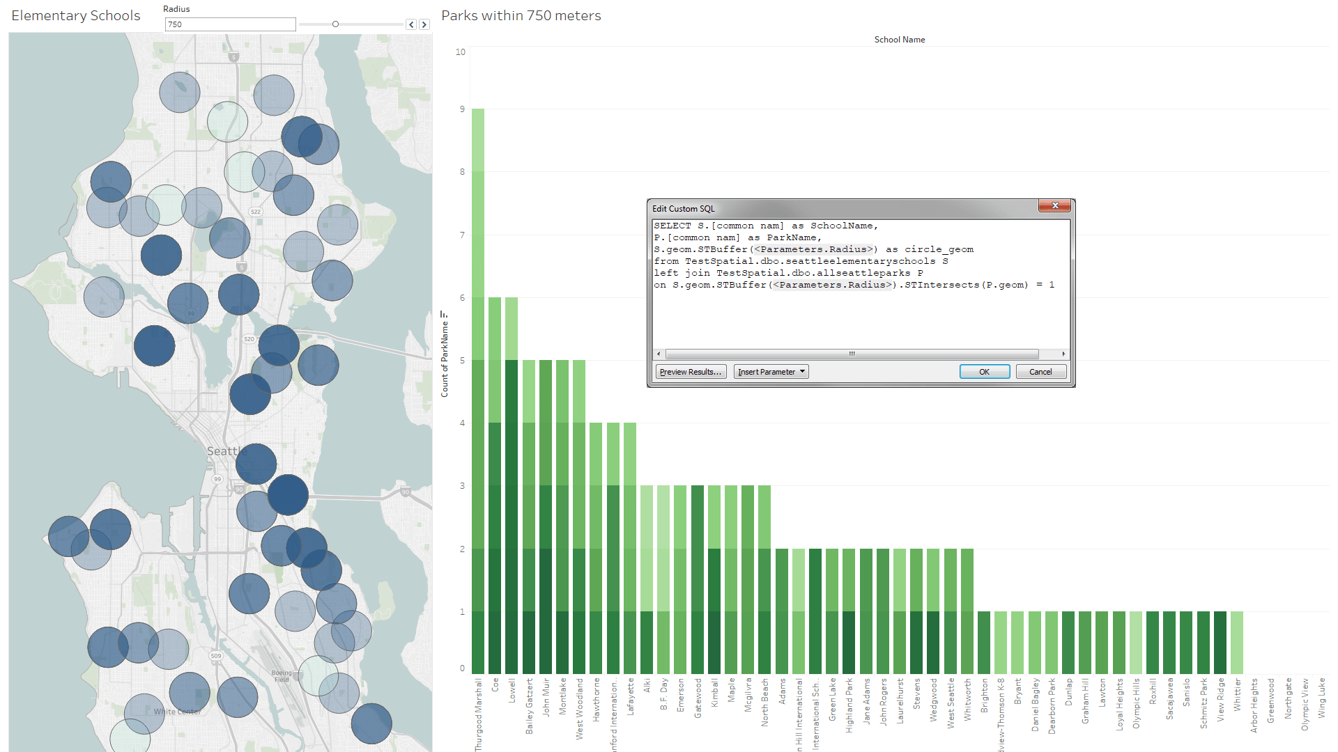 Tableau connect to sql server