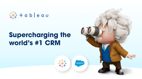 Image of Salesforce character, Einstein. Text says Supercharging the world's #1 CRM.