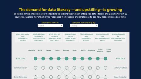Screenshot of Tableau Public Forrester Data Literacy report visualization
