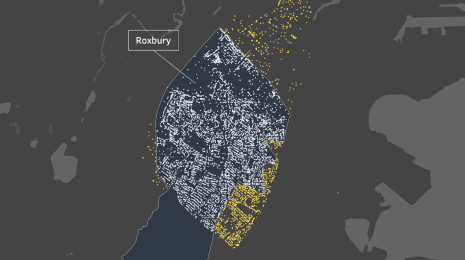 Map of neighborhoods in and adjacent to Roxbury